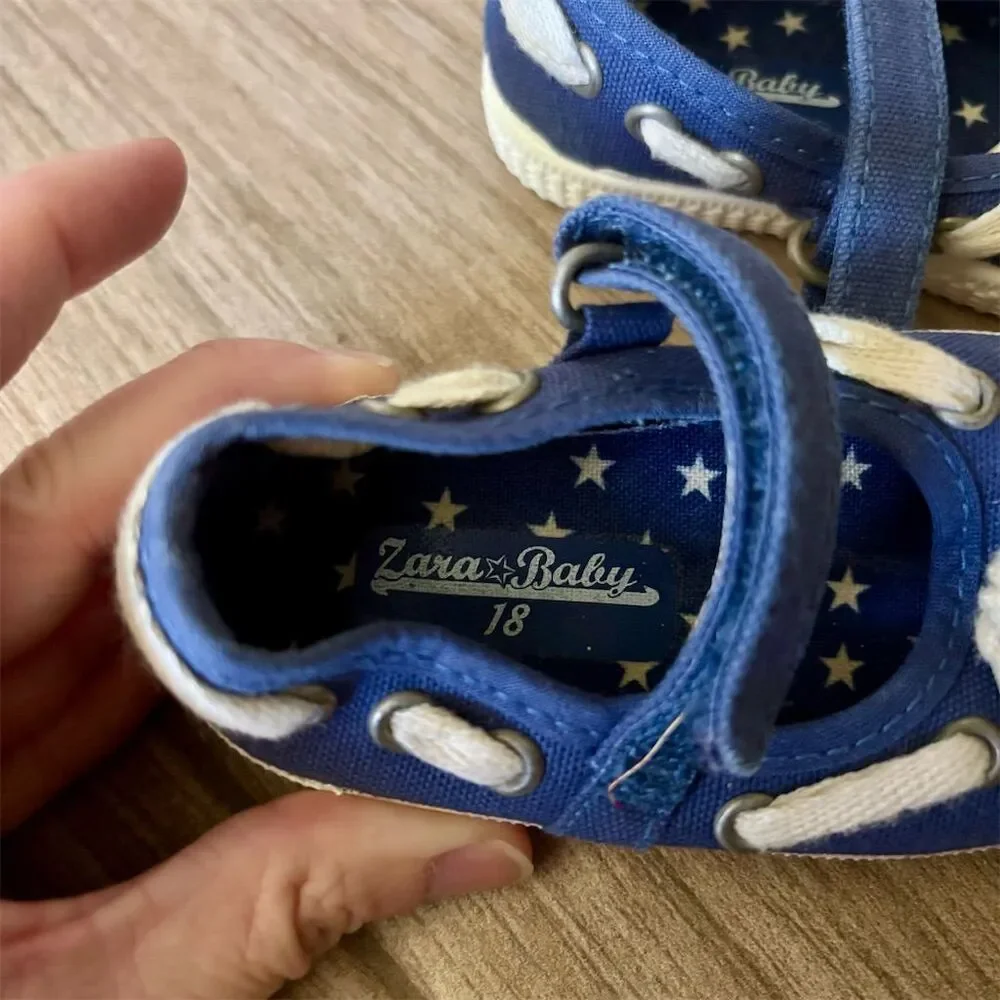 Zara Baby Navy Blue Canvas Shoes for 18